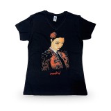 T-shirt ajusté noir pour femme, motif femme torero