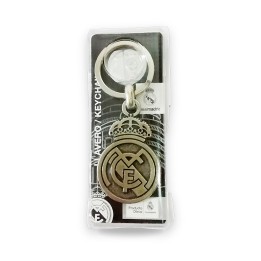 Official Real Madrid keyring, silver finish