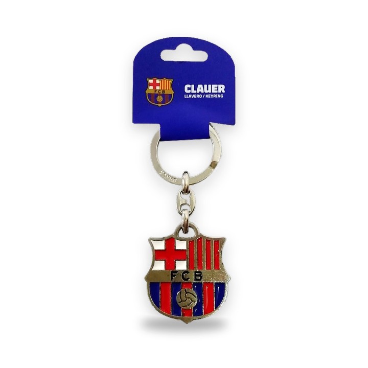 Official FC Barcelona metal keyring with club crest