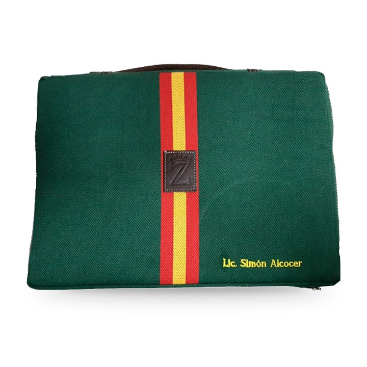 Almofada de praça de touros verde com bandeira de Espanha personalizada – vista 4