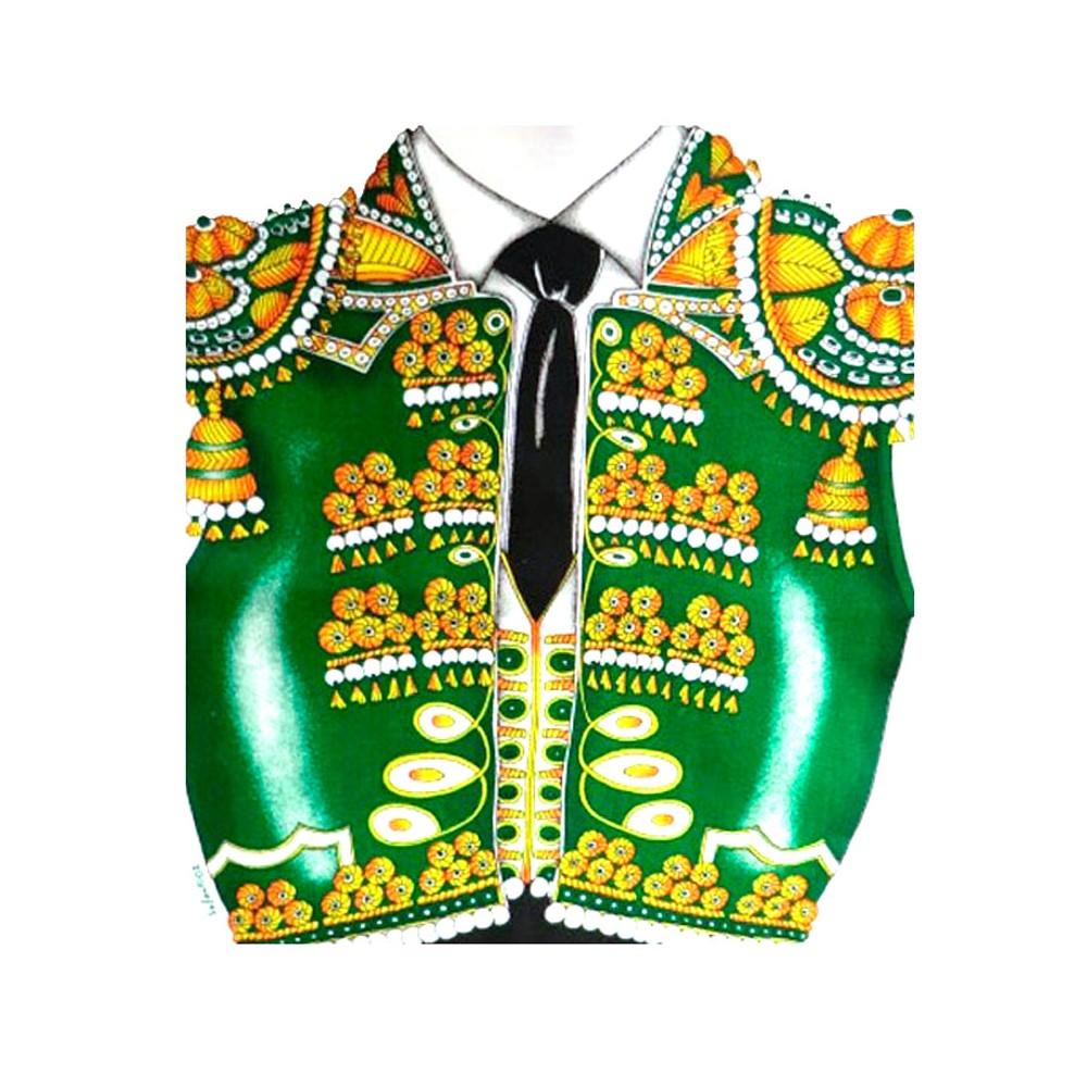 "Bullfighter's suit" kitchen apron green