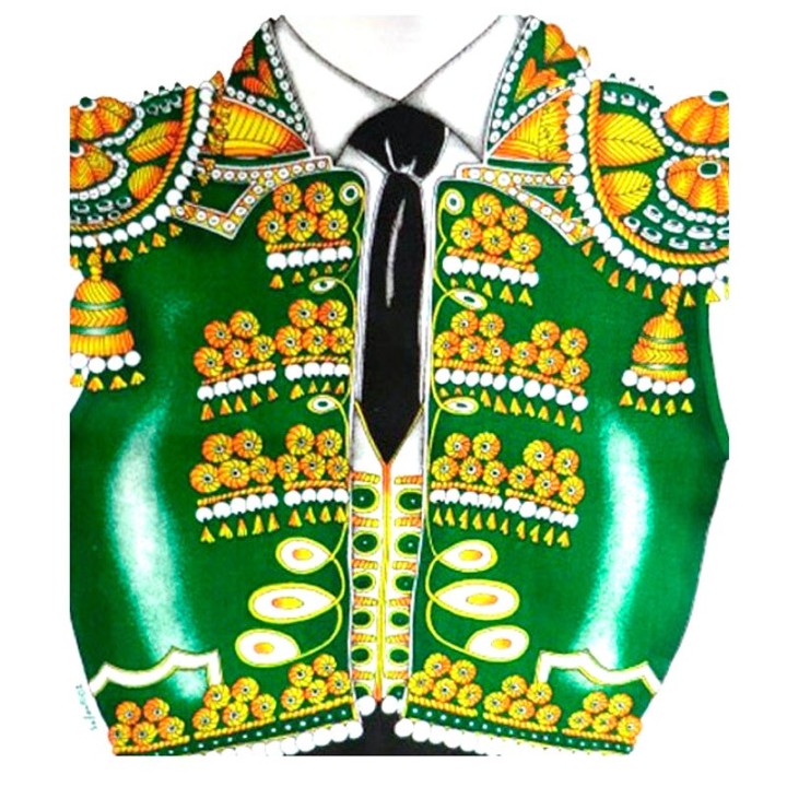 Tablier de cuisine "costume de torero" vert