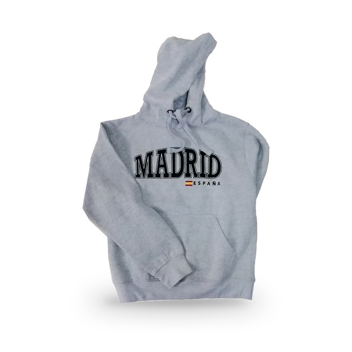 Sweatshirt cinzenta mesclada com capuz Madrid España