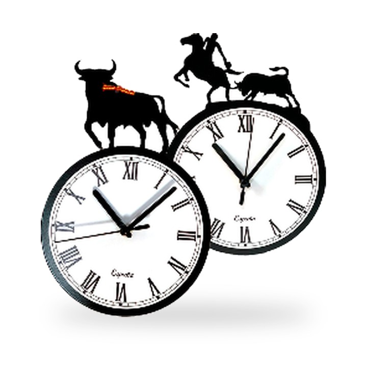 Orologio da parete taurino in ferro Forjasport con toro o rejoneador