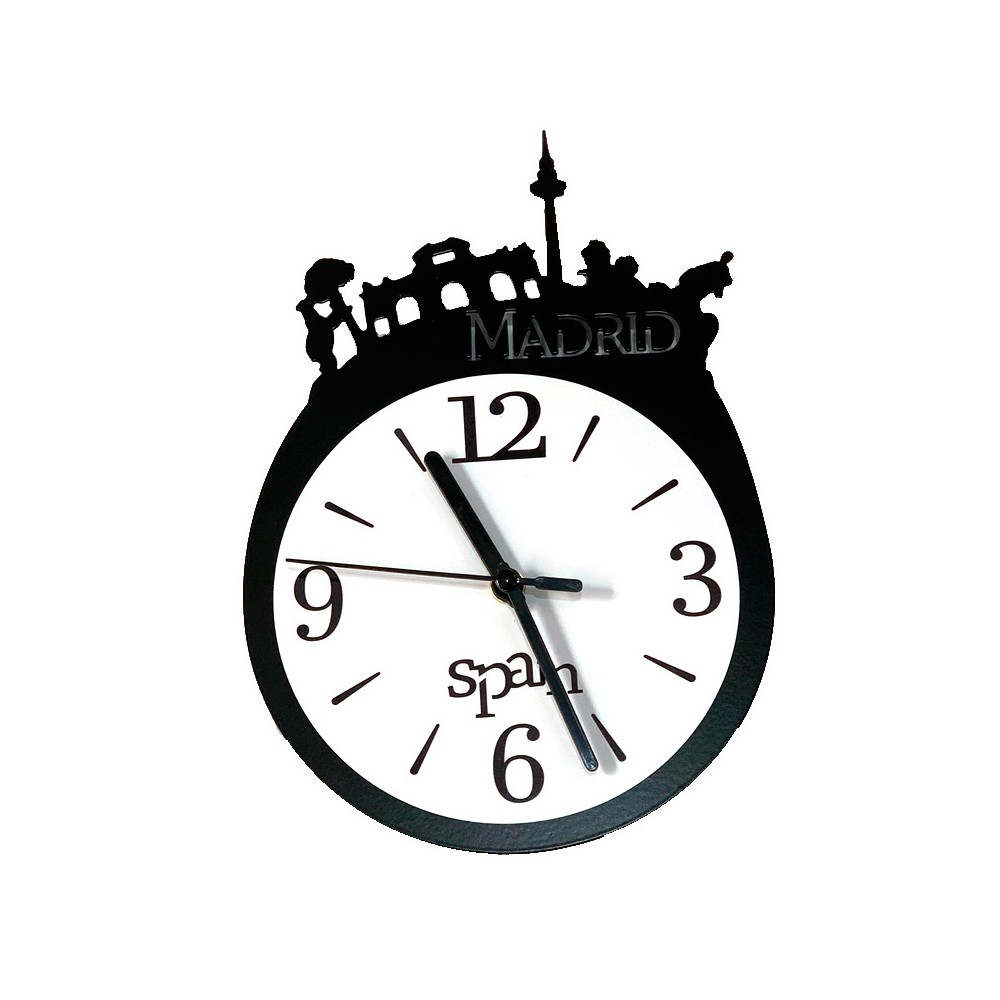Wall clock "Silhouettes monuments of Madrid"