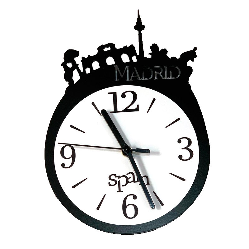 Wall clock "Silhouettes monuments of Madrid"