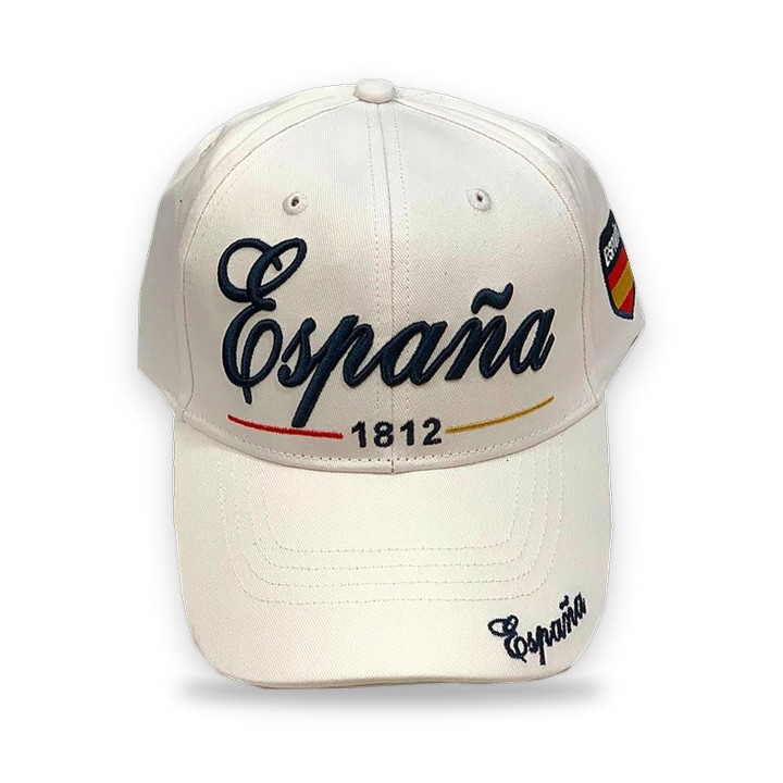 Robin Ruth España cap, design 3 in white with “España 1812”