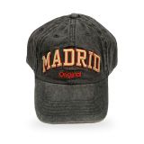 Casquette Robin Ruth « Madrid Original » en jean noir, broderie rouge et blanche