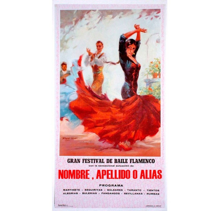 Flamenco dance customizable poster. Flamenco in Spain, ZiNGS souvenir