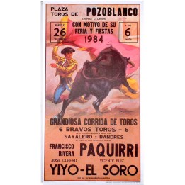 Affiche taurine historique « Mythes » arènes de Pozoblanco, poster corrida souvenir d'Espagne