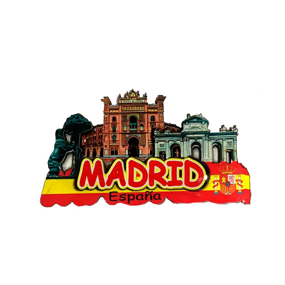 Aimant frigo en bois Madrid
