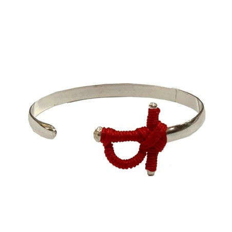 Bracelet manchette taurine "Rapière au fil rouge"