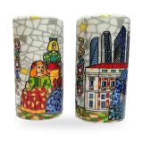 Madrid Mosaic porcelain salt and pepper shakers