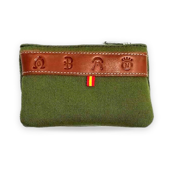 Porte-monnaie en tissu vert aux fers d'élevage – vue 5