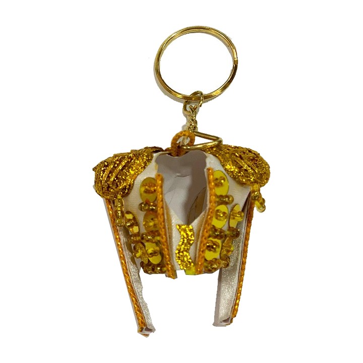 Porta-chaves de jaqueta de toureiro feito à mão, cor branca