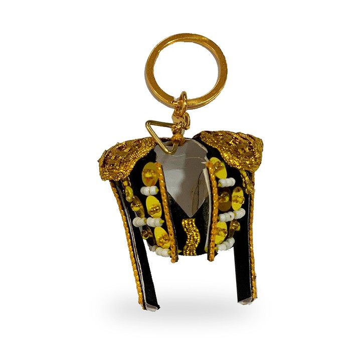 Porta-chaves de jaqueta de toureiro feito à mão, cor preta