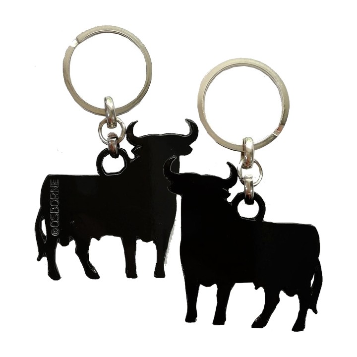 Schlüsselanhänger Osborne-Stier aus schwarzem Metall im Blister