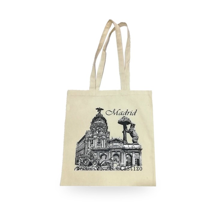 Souvenirs of Madrid tote bag, Madrid castizo design
