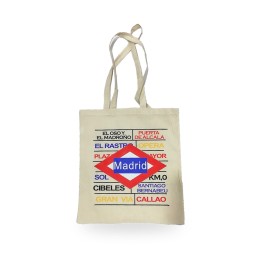 Borsa in tela Souvenirs de Madrid, design Metro de Madrid