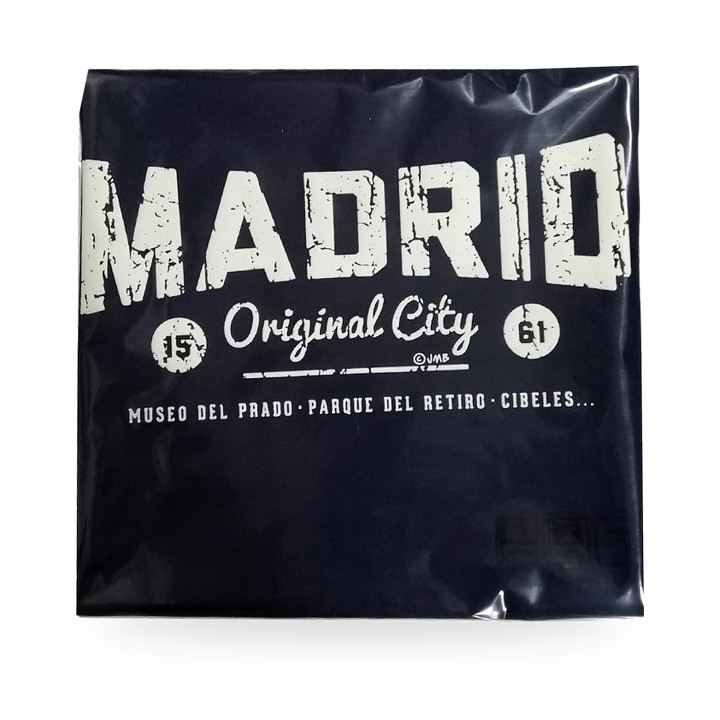 Blaues Kinder-T-Shirt Madrid Museos mit Sehenswürdigkeiten – Ansicht 2