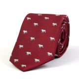 Toreritos bullfighting tie in burgundy with bull