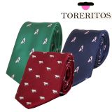 Toreritos jacquard bullfighting tie with bull or matador