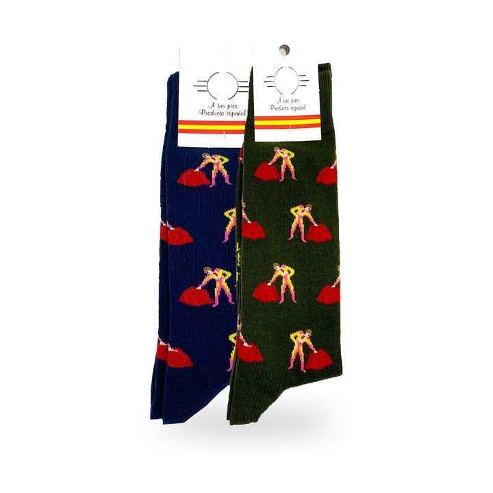 Bullfighting passes socks in navy blue – view 6
