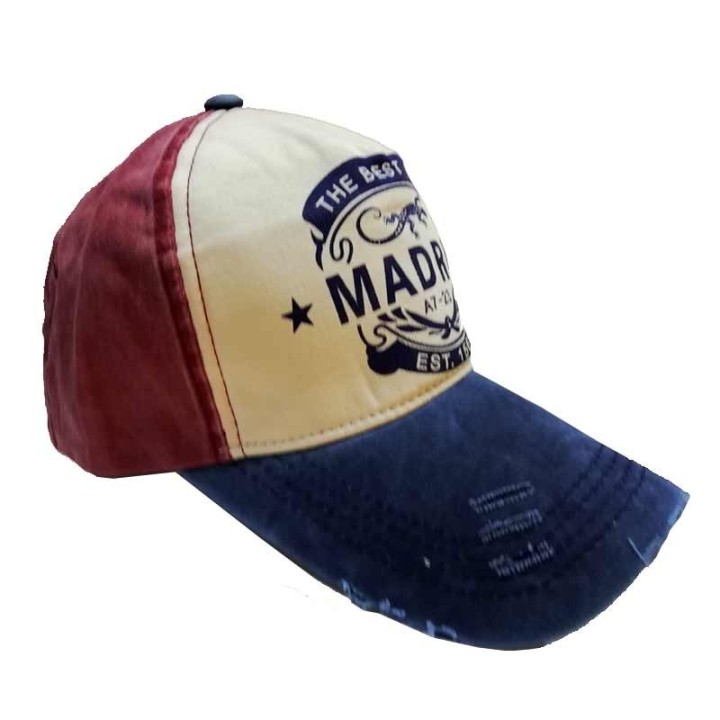 Casquette de baseball Madrid vintage vieillie bicolore réglable souvenir - ZiNGS