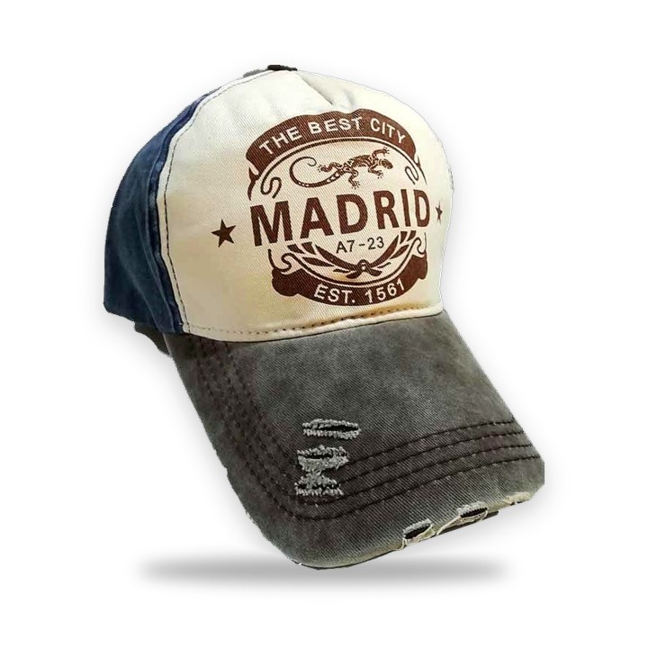 Casquette à visière Madrid bicolore, effet vintage – vue 3