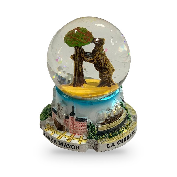 Bola de neve com monumentos de Madrid, modelo Urso e Medronheiro