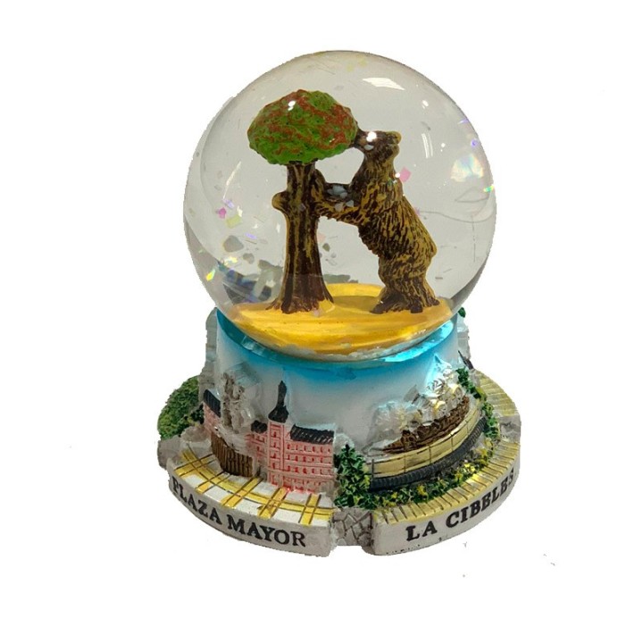 Boule à neige l'Ours et l'arbousier et monuments de Madrid, souvenir d'Espagne