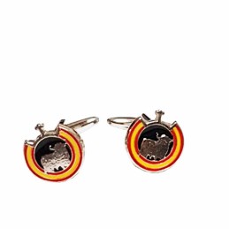 Bullfighting cufflinks "bull and flag of Spain"