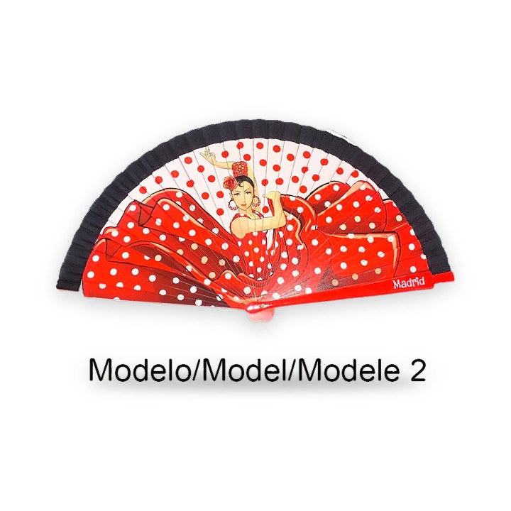 Abanico de madera con bailaora de flamenco, modelo 2