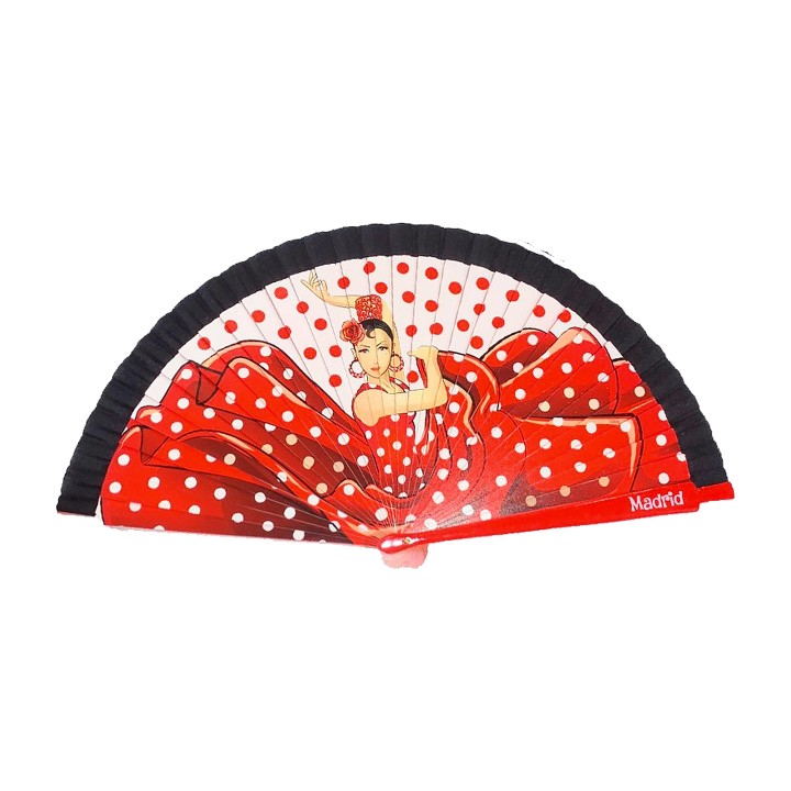 Wooden flamenco dancer hand fan, model 2