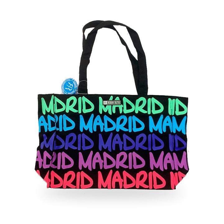 Robin Ruth Tasche Madrid aus Baumwolle mit Schriftzug, verschiedene Farben