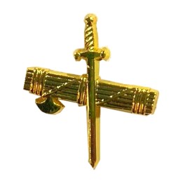 Pin da Guardia Civil em metal dourado