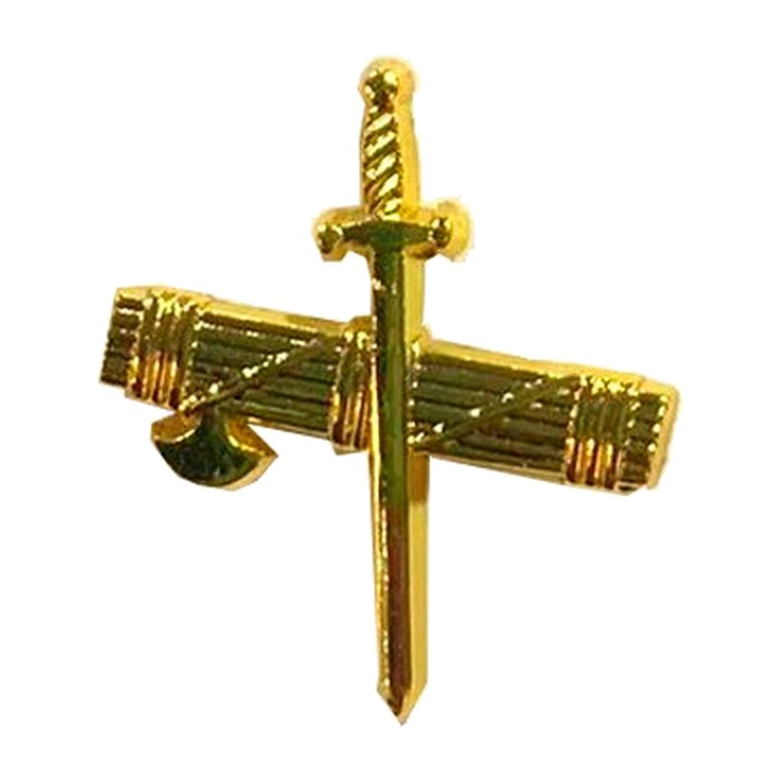 Anstecker (Pin) der Guardia Civil aus goldfarbenem Metall