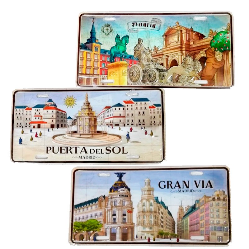 Metal plate decoration "Monuments of Madrid"
