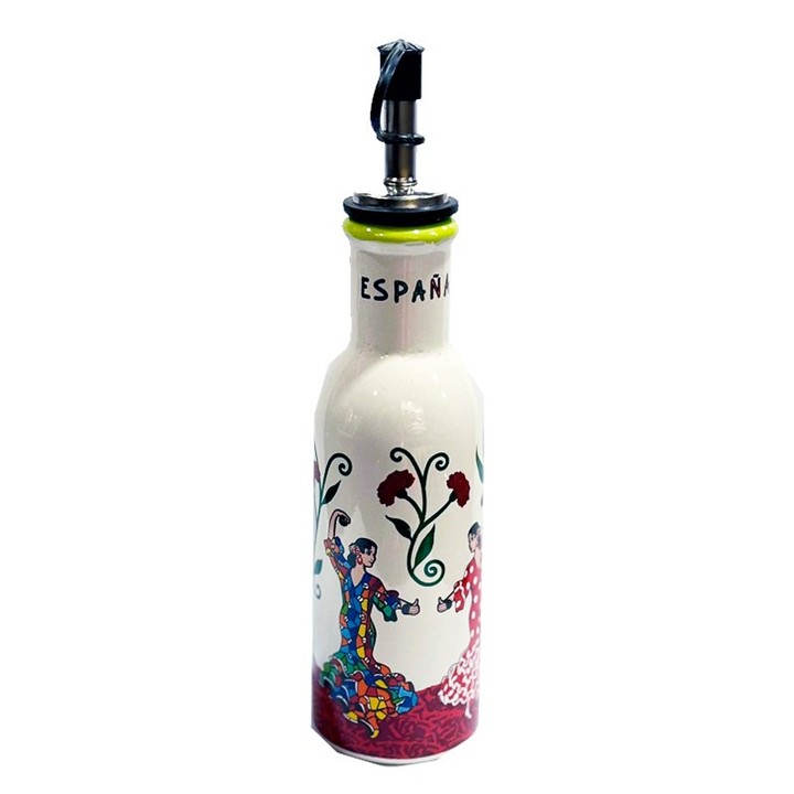Ölflasche aus Keramik mit Flamencotänzerin – Ansicht 4