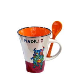 Tazas Mug c/cuchara "Toro" Mosaico
