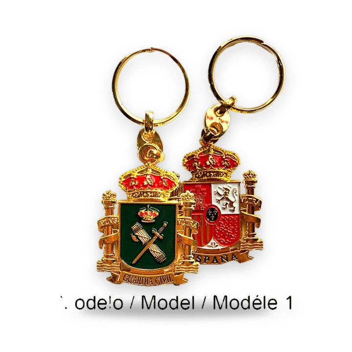 Porte-clés Guardia Civil en métal doré – vue 2