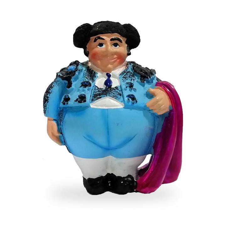 Figura de toureiro divertida Olé Mosaic em azul