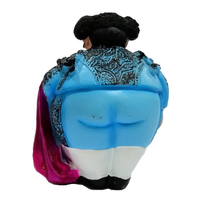 Figurine drôle de torero, taille moyenne bleu