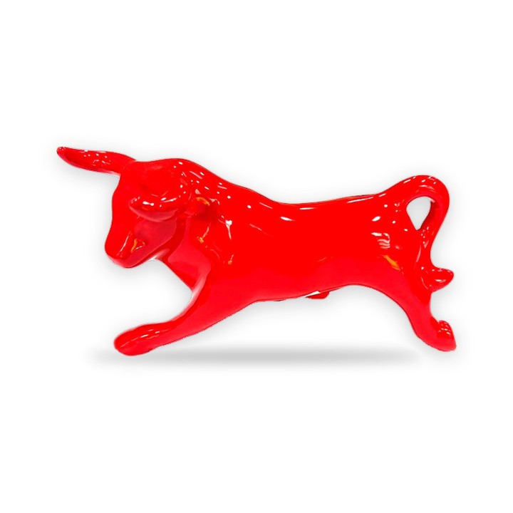 Figurine taureau chargeant en porcelaine Barcino – vue 3