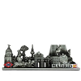 Figura skyline de Madrid em metal com monumentos e Las Ventas