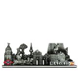 Metal Madrid skyline ornament with Las Ventas bullring