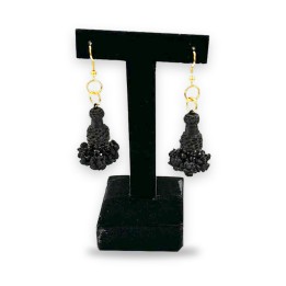 Pendientes taurinos de machos con morita en negro azabache