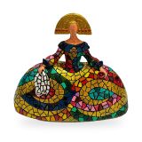 Mosaic-style resin Menina figurine – view 2