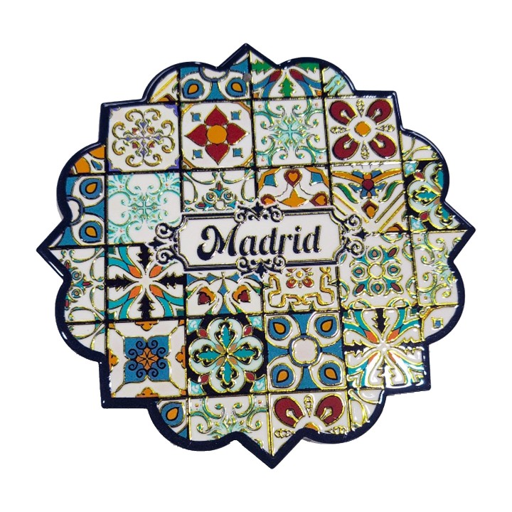 Madrid star-shaped tile trivet, design 3