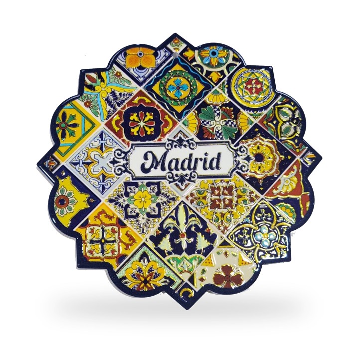 Madrid star-shaped tile trivet, design 4
